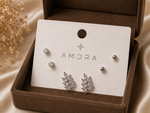 Crystal Plume Earring Set