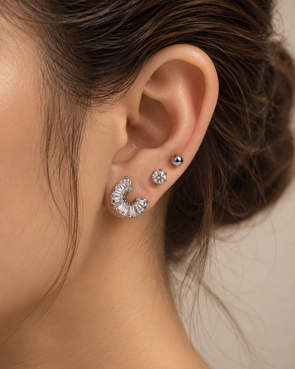 Moon Crest Earring Set