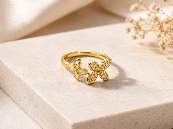 Twin Blossom Ring