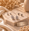 Crystal Plume Earring Set